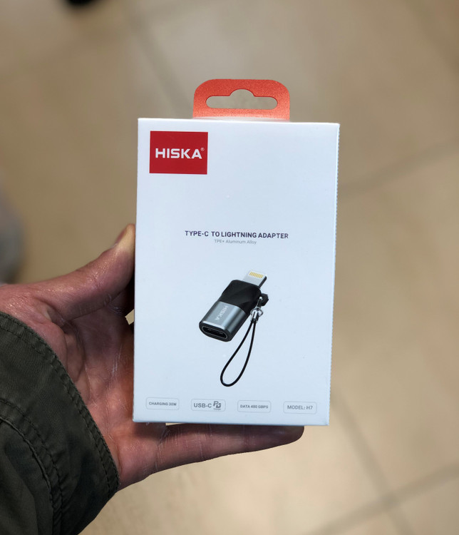 تصویر مبدل Type-C به Lightning هیسکا مدل H7 با طراحی فشرده و بدنهی مقاوم