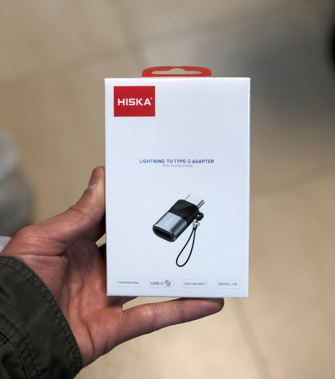 تصویر مبدل Lightning به Type-C هیسکا مدل H8 با طراحی فشرده و بدنه مقاوم