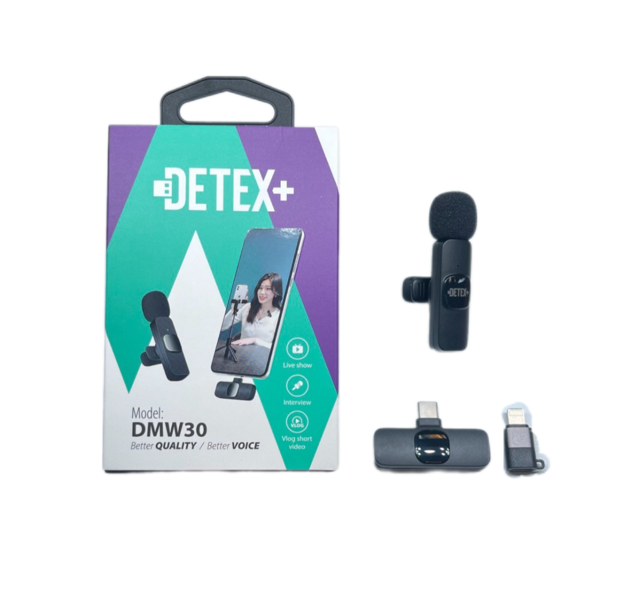 میکروفن بی سیم یقه ای دیتکس+ مدل DETEX+ DMW-30C