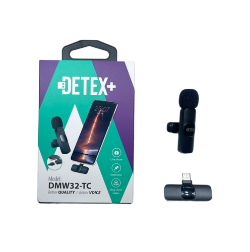 میکروفن بی سیم یقه ای دیتکس+ مدل DETEX+ Wireless Lapel Microphone DMW-32C