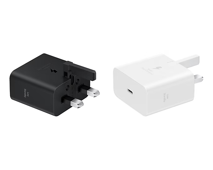 تصویر شارژر دیواری سامسونگ مدل EP-T2510 سه شاخه اروپا – Samsung 25W Wall Charger