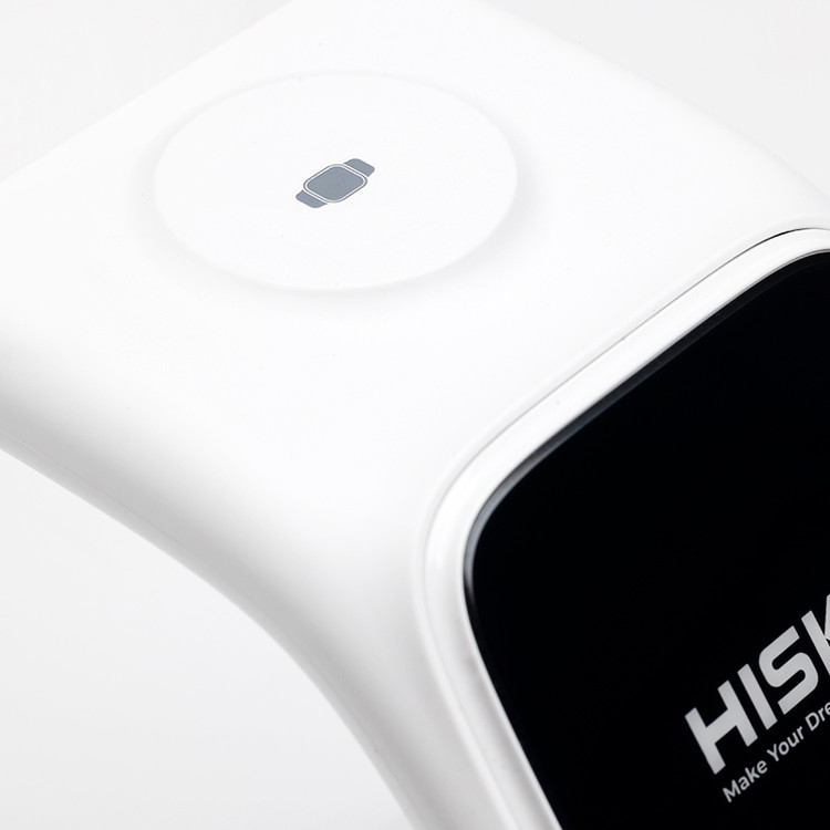 خرید شارژر بیسیم چندکاره HISKA HR-09 | شارژ سریع ۳ در ۱ با ساعت دیجیتال و چراغ LED