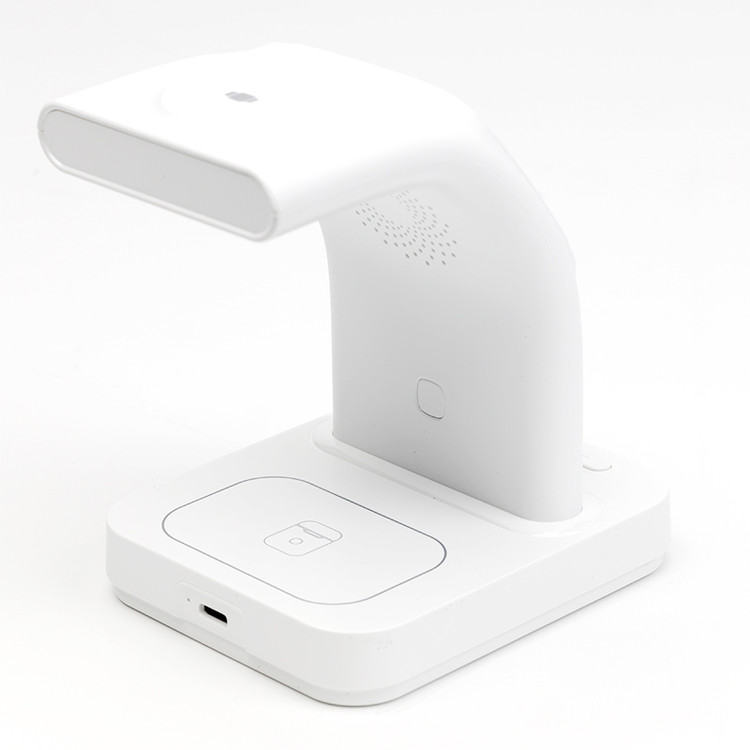 خرید شارژر بیسیم چندکاره HISKA HR-09 | شارژ سریع ۳ در ۱ با ساعت دیجیتال و چراغ LED