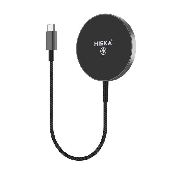 خرید شارژر بیسیم آهنربایی HISKA HR-08 | شارژ سریع ۱۵ وات با طراحی شیک و ایمن