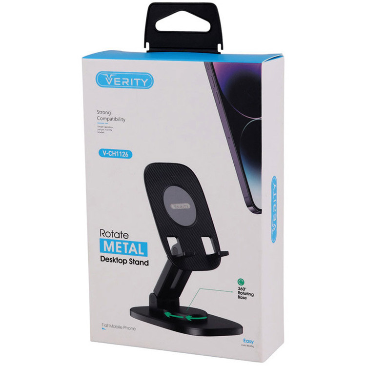هولدر رومیزی وریتی مدل V-CHخرید هولدر رومیزی وریتی Verity مدل V-CH1126 | پایه نگهدارنده گوشی و تبلت با چرخش ۳۶۰ درجه1126