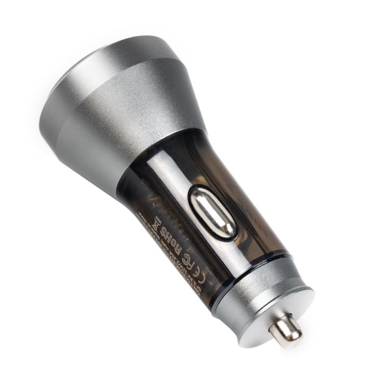 شارژر فندکی هیسکا HCC-319 با بدنه آلومینیومی و دو پورت USB-C 25W و USB 18W برای شارژ سریع در خودرو