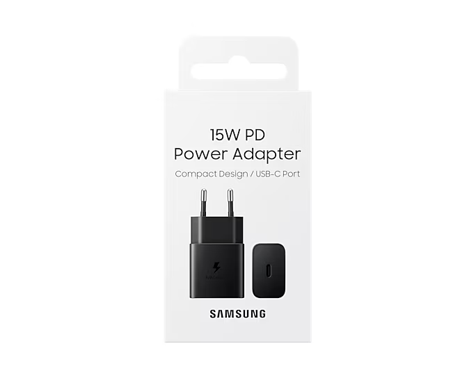 تصویر شارژر دیواری سامسونگ مدل EP-T1510 دو شاخه سفید – Samsung 15W Wall Charger