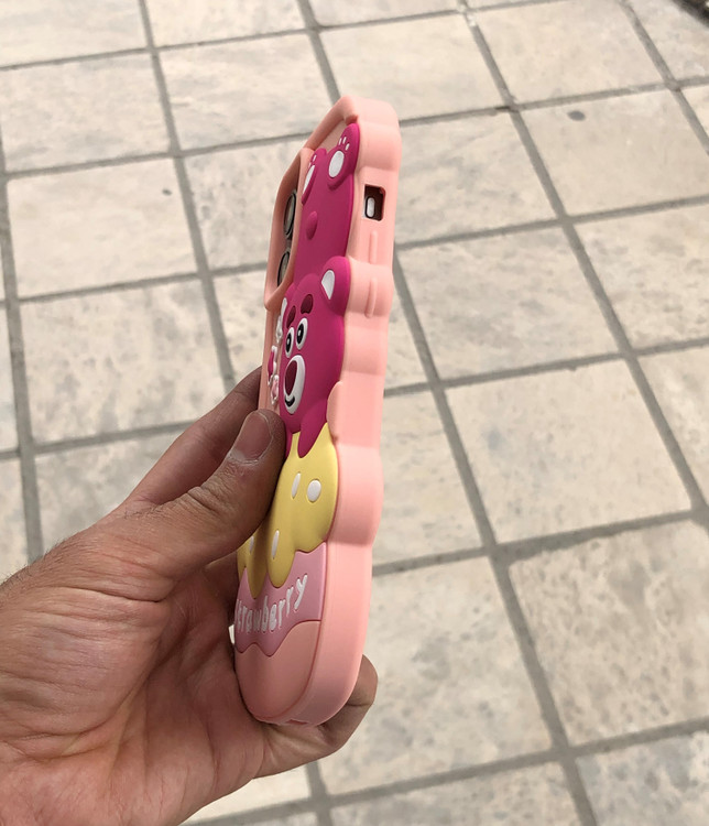 قاب فانتزی عروسکی سیلیکونی خرس توت فرنگی Strawberry Bear