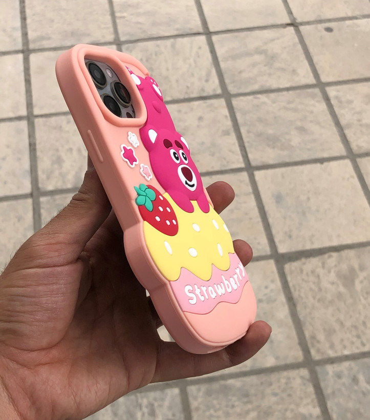 قاب فانتزی عروسکی سیلیکونی خرس توت فرنگی Strawberry Bear