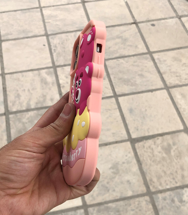 قاب فانتزی سیلیکونی عروسکی Strawberry Bear خرس توتفرنگی سهبعدی