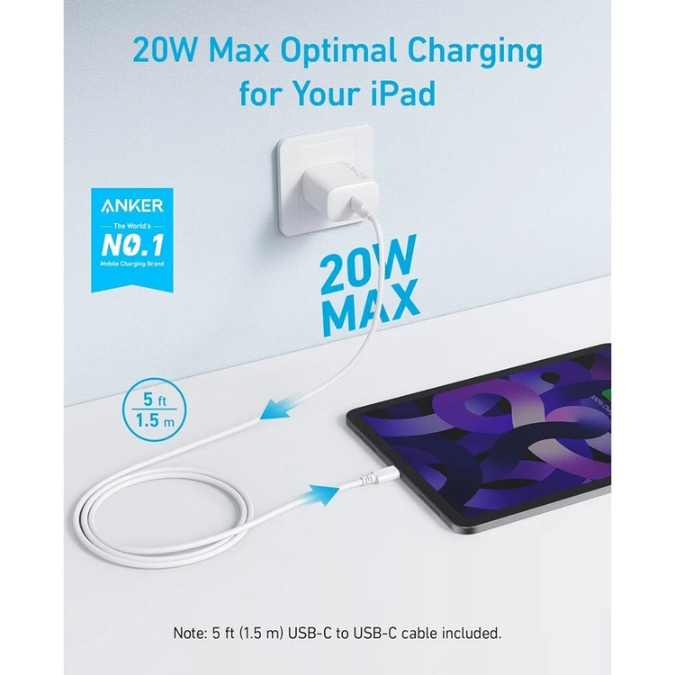 شارژر دیواری 20 وات انکر Anker Select Charger A2347L21 با پورت USB-C و فناوری PD