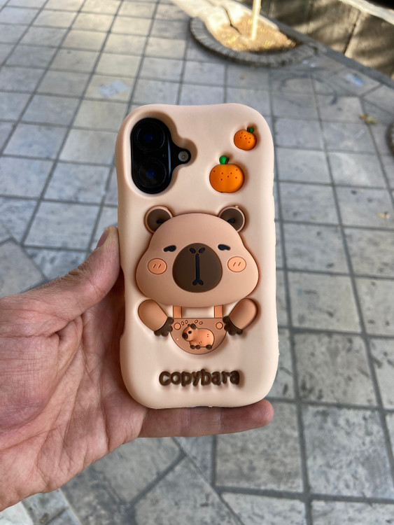 قاب عروسکی کپی بارا سیلیکونی با طراحی سهبعدی و استند عروسکی برای محافظت و استایل گوشی