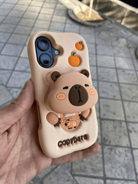 قاب عروسکی کپی بارا سیلیکونی با طراحی سهبعدی و استند عروسکی برای محافظت و استایل گوشی